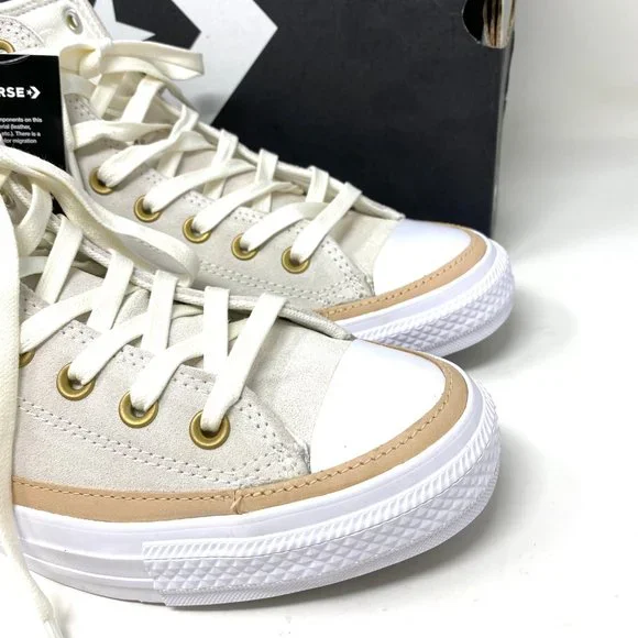 CONVERSE Men's Size 9.5 165921C CT All Star Hi OG Basketball White Suede Sneaker - Picture 7 of 10